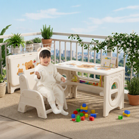 Table et chaise d'étude pliables en plastique pour enfants de 1 à 6 ans, bureau à domicile, table à manger, design minimaliste moderne, éducation précoce