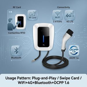 Borne de recharge murale intelligente 22 kW pour véhicules électriques, niveau 2, type 2, avec contrôle par carte RFID <span class=keywords><strong>Bluetooth</strong></span> 4G pour voitures électriques - Product Image 5