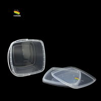 Boîte à biscuits carrée IML de qualité alimentaire 5L/169oz Récipient à biscuits en plastique Seau à crème glacée carré IML