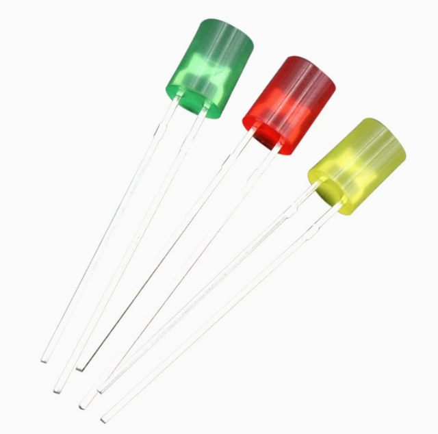 Flat Through Hole Lamp Led 3mm/5mm Red Green Yellow Light Emitting Diode with 3-Year Warranty and CRI 90