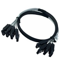 Kabel Data Hard Drive SATA 3.0 7Pin 4 Saluran 0.5M 6Gbps Kabel Sinyal HDD SSD Server Internal