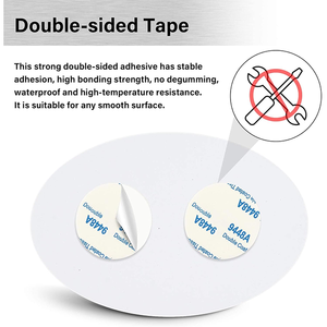 <span class=keywords><strong>Plaque</strong></span> ovale moderne en aluminium auto-adhésive et étanche « Veuillez retirer vos chaussures » pour usage domestique, sans perçage requis - Product Image 3