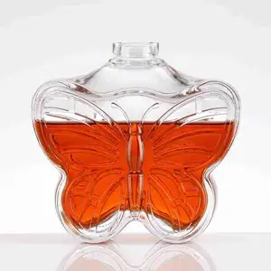 Factory Custom Shaped Spirit Bottle Butterfly Skull Violin Shape Brandy Whiskey Bottles