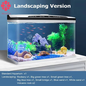 <span class=keywords><strong>Aquarium</strong></span> de poissons en verre moderne, grand, durable, personnalisé, intelligent et automatique avec filtre à baril pour salon et bureau - Product Image 4