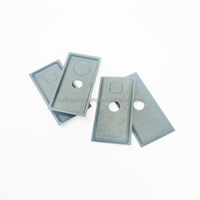 Custom Design Free Biodegradable Recycled Bagasse Molded Pulp Packaging Paper Pulp Tray for 3C Electronics Phone USB Mouse