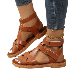 Sandalias Planas de Diseñador, Nuevas Sandalias de Verano para Mujer, Ligeras, de PU, a la Moda, de Alta Calidad, al por Mayor - Product Image 1