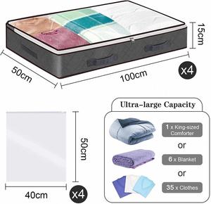 <b>Large</b> Capacity Fabric Blanket Organizer <b>Storage</b> <b>Baskets</b> With Detachable Design for Underbed Drawers and Clothes <b>Storage</b> - Product Image 5