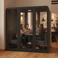 Cabine de réunion acoustique moderne de luxe, mobilier de bureau commercial préfabriqué, cabine de bureau insonorisée modulaire pour 4 à 6 personnes