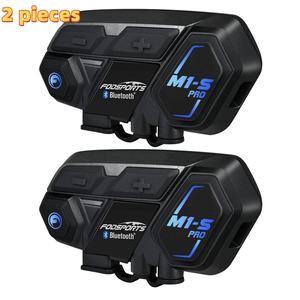 Fodsports-Auriculares para casco de motocicleta, <span class=keywords><strong>intercomunicador</strong></span> IP65, accesorios para motocicleta, Bluetooth, 2 piezas, 2km, PRO 10Riders - Product Image 1