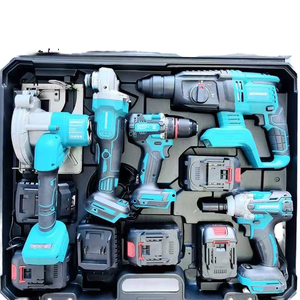 De lítio recarregável elétrica broca chave mão ferramenta kit quatro peças martelo angle <span class=keywords><strong>grinder</strong></span> máquina de corte 1 ano difícil caso OEM - Product Image 1