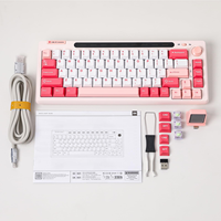 KF101 Monitor eksternal tiga mode, lampu latar RGB bahan ABS multifungsi Keyboard mekanis Rocker