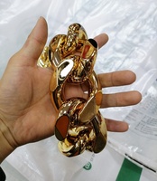 Collar de Cadena Cubana Exageradamente Grande Chapado en Acrílico con Eslabones Grandes para Hombre Joyería Dorada Rock Punk Pop Masculino