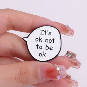 Finestra di dialogo va bene non essere OK spille smaltate simpatiche vignette simpatiche spille divertente spille abbigliamento zaino Pin gioielli regalo - Product Image 3