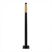 Pied de meuble en métal noir doré, tube rond, avec base de montage pour table, canapé, armoire, chaise