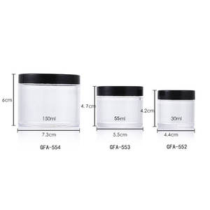 <b>Plastic</b> Jars Transparent Round Wide Mouth 15ml 30ml 60ml 150ml For Cosmetic Creams <b>Packaging</b> PS Material - Product Image 3