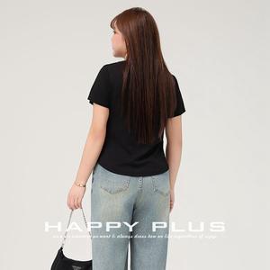 เสื้อยืดคอกลมแขนสั้นสีพื้นสำหรับผู้หญิง รันฉี ไซส์พลัส สวมใส่สบาย เหมาะสำหรับเป็นเสื้อตัวใน  ผ้าถัก สีเหลือง ขาว ดำ - Product Image 4