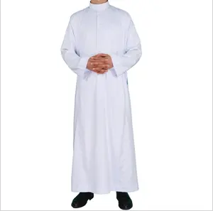 Islamitische Kleding Lange Mouw Mannen Thobe Arab Jubba Arabische Gewaden Moslim Mannen Aanbidding Kleding Gewassen Fluwelen Qatar Gewaad Groothandel