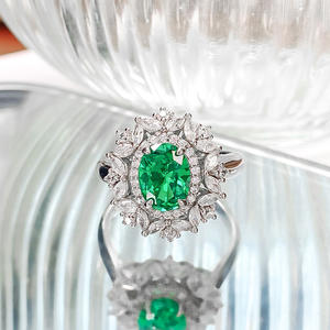 YinZheng all'ingrosso della fabbrica di taglio ovale 925 <span class=keywords><strong>argento</strong></span> sterling bianco ittrio alluminio <span class=keywords><strong>granato</strong></span> anelli - Product Image 2