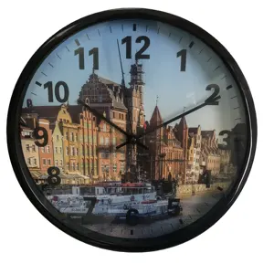 10 inch view building plastic wall clock