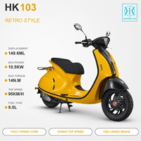 Scooter HK103 150CC 4 temps refroidi par air, moteur EFI 10,5 kW, Euro 5, démarrage sans clé, freins à disque CBS avant/arrière, pneus de 13 pouces
