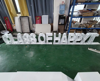 Letrero de letras LED 3D extragrande personalizado, estilo antiguo, de pie, luminoso, con alfabeto y dígitos, letrero ornamental grande