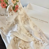 Chemise de nuit et vêtements d'intérieur en satin jacquard brodé style chinois pour femme, personnalisable