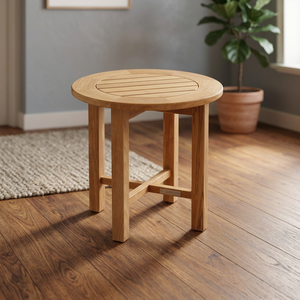 Table à manger ronde en bois massif, écologique, imperméable, durable, design minimaliste, stable, mobilier moderne pour la maison, utilisation en intérieur - Product Image 2