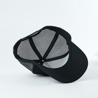 Custom Black 5 Panel Mesh Cap Back Golfhoed, Curve Rand 5 Panel Trucker Hoeden Met Geweven Patch