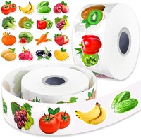 Kejie 500 stuks rol groenten fruit zelfklevende stickers waterdicht 1 inch cadeauzak verzegeling beker decoratie label sticker