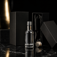 Bouteilles en verre de 15 ml pour spiritueux, vodka, vente en gros, mini bouteilles rondes personnalisées pour whisky, finition dégradée givrée