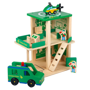 Vendita diretta in fabbrica bambini creativi giochi di ruolo giochi di ruolo simulazione stazione di polizia vigili del fuoco giocattoli in legno per bambini - Product Image 3