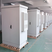 Armoire Réseau Extérieure 19 Pouces 42U 5G avec Batterie UPS, Boîtier de Distribution d'Alimentation Télécom et Climatiseur