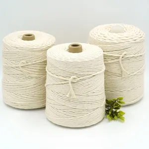 Bulk Supplies 2mm 3mm 4mm Recycled Natural Soft Classic Macrame Single Strand Twisted String Macrame cotton cord rope