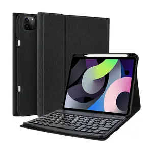 Leather PU Keyboard Case for iPad 9.7 10.2 Wireless BT Tablet Keyboard with Pen Holder Waterproof for Phone Use