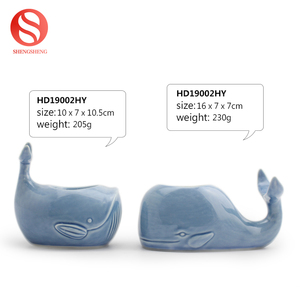 Nouveau design personnalisé en céramique cétacés bleu océan petite baleine bougeoir ensemble - Product Image 3