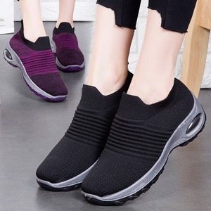 Chaussures de travail pour femmes avec coussin d'air pour augmenter la taille, antidérapantes, avec soutien de la voûte plantaire, chaussettes de sport, chaussures de marche tissées volantes pour femmes - Product Image 6
