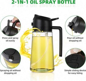 2 in 1 Oil Dispenser and Oil Sprayer, 470ml Dispenser <b>Bottle</b> Spray and Pour, Glass Olive Oil Sprayer for Cooking - Product Image 3
