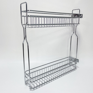Accessoires de rangement pour meuble bas de cuisine moderne, panier porte-bouteilles en fil de fer à 2 niveaux, écologique, avec séparateurs pour cuisine - Product Image 6