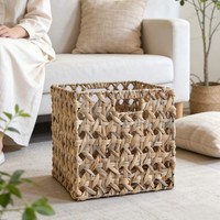 Boîte de rangement en rotin tressé imitation artisanale, étagère, panier de rangement, conteneur de rangement pour la maison, le salon et la chambre