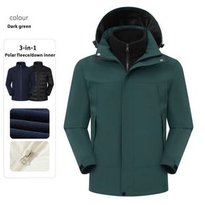 Custom Unisex Polar Fleece Inner Men's Full Zipper 3 in 1 Detachable Winter Coat Waterproof Windbreaker Outdoor <b>Jacket</b> - Product Image 3