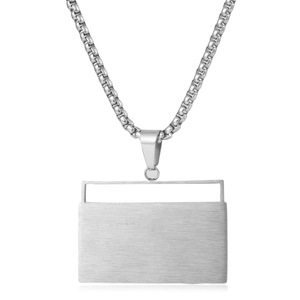 Collier pendentif Boombox en acier inoxydable pour homme Yunnique, couleur or, design géométrique, bijoux tendance FY306 pour un usage décontracté - Product Image 3