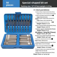 Kit de 50 embouts de tournevis longs TGS, embouts plats, Phillips, Pozi, Tri-Wing, Torx, hexagonaux, étoiles, spline, carrés