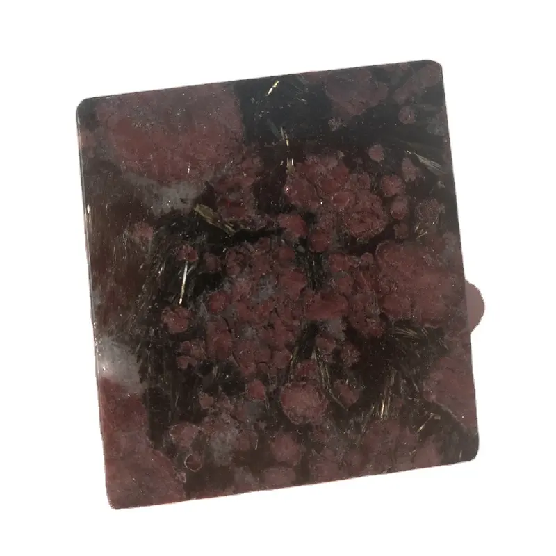 Wholesale bulk healing crystal stone gravel red garnet square stone for decoration