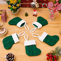 Produits de décoration de Noël, mini chaussettes en fibre de polyester tricotées, pendentif pour arbre de Noël, décoration de la maison, chaussettes décoratives