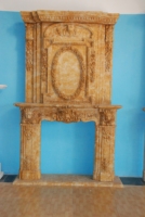 Grande échelle européenne classique de style romain Villa Home Decor blanc Double couche marbre cheminée manteau avec sculptures complexes
