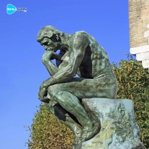 유명한 유럽풍 앤티크 청동 로댕 사상가 조각상 주조 맞춤 예술품 수집품 - Product Image 3