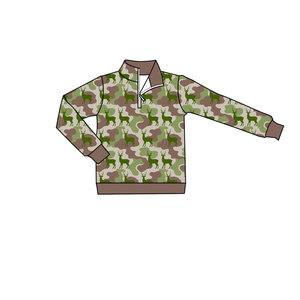 เสื้อเชิ้ตเด็กแขนยาวลายพรางกวางแบบใหม่สำหรับเด็ก  แบบซิป  แบรนด์ Custom Boutique  สไตล์เสื้อผ้าเด็กชาย - Product Image 6