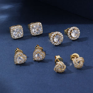 Fashion <strong>Earrings</strong> Jewelry Iced Out Heart Diamond Geometric <strong>Earrings</strong> Cubic Zirconia Clustered <strong>Stud</strong> <strong>Earrings</strong> Set for Women Gift - Product Image 2