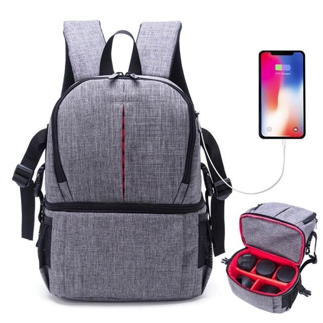 Hot Selling Multi-functional Waterproof Nylon Shoulder Backpack Padded Shockproof Camera Case DSLR Cameras