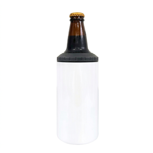 Botella de Cerveza de 12 Oz con Logotipo Personalizado, Envío Gratis, Enfriador de Acero Inoxidable Aislado 4 en 1 con Tapa Abatible para Fiestas, Sublimación por Calor - Product Image 1
